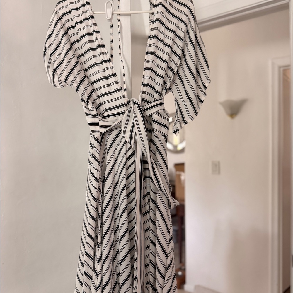 Faithfull the Brand Black & White Striped Cova Dress
